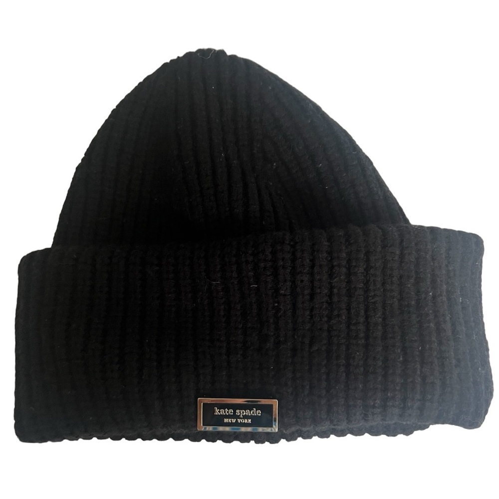 Kate Spade Label Beanie in Black